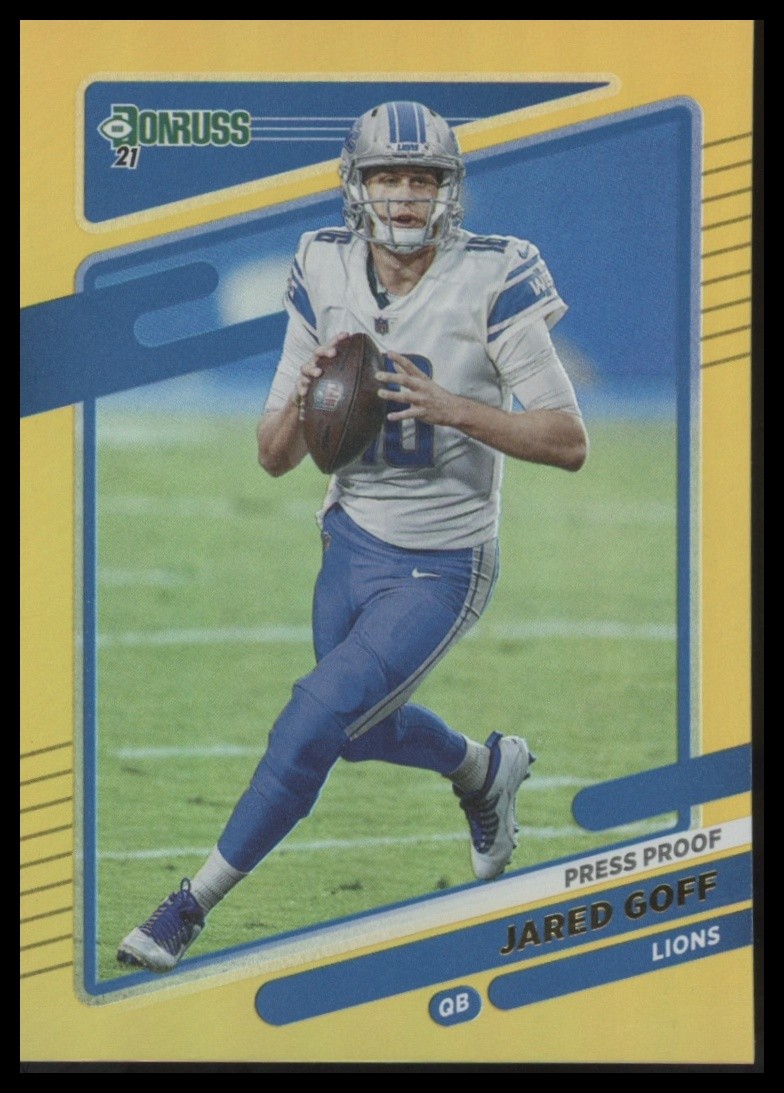 2021 Panini Donruss Jared Goff Gold Press Proof Premium #170