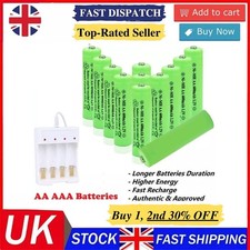 12X AA AAA Rechargeable Solar Light Batteries 600mAh 400mAh 300mAh NiMH 1.2V UK