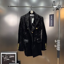 Schiaparelli Inspired Black Crushed Velvet Blazer Sz 6/ 8