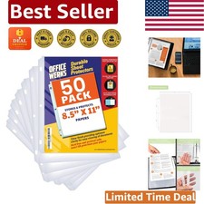Top Loading Heavyweight Sheet Protectors 50 Pack, Non-Glare 8.5x11 Size