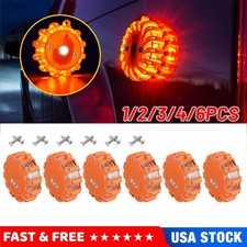6x Led Road Flare Emergency Light Roadside Safety Beacon Disc Flashers Warning 6x Led Road Flare Emergency Light Roadside Safety Beacon Disc Flashers Warning