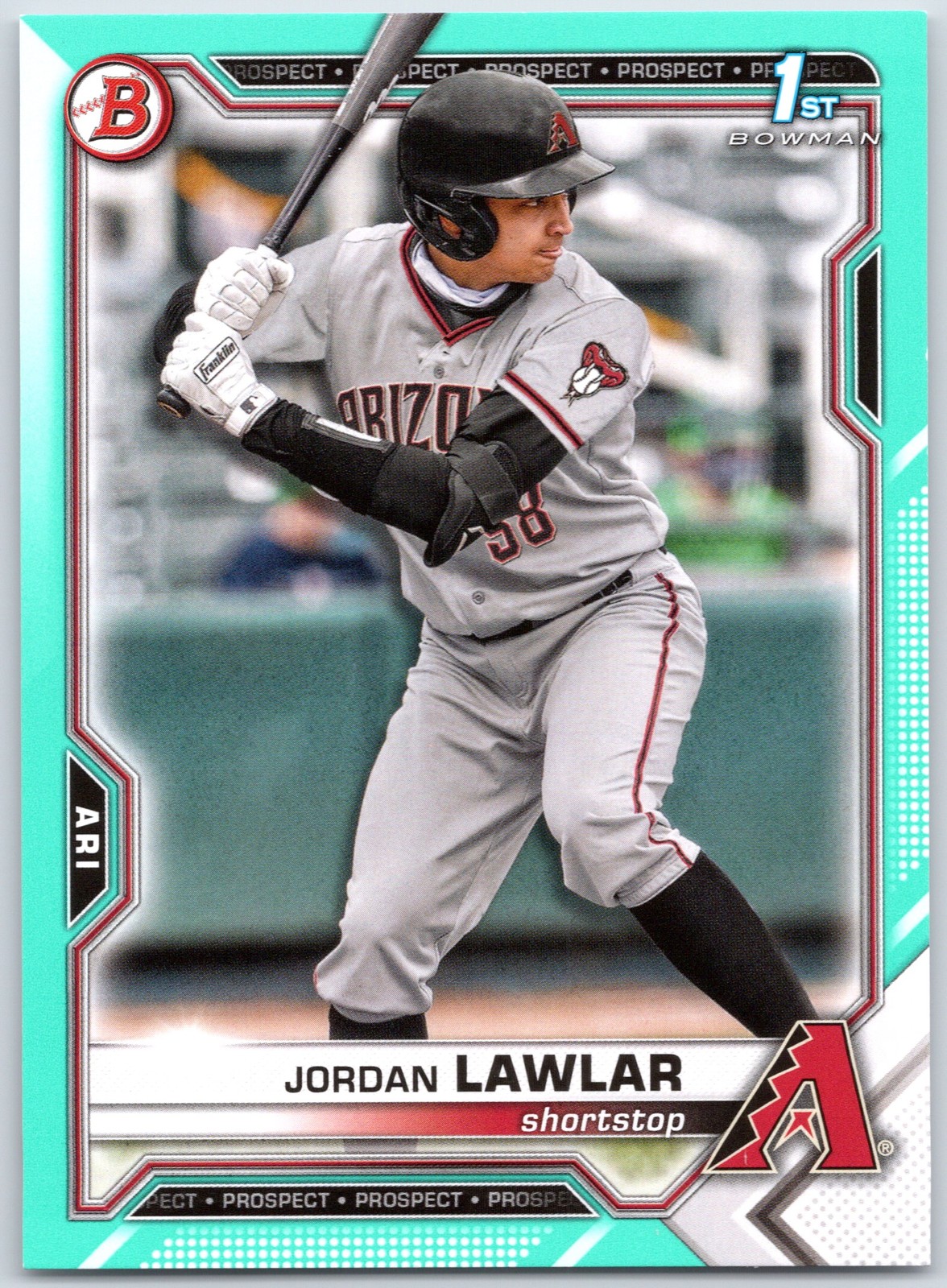 2021 Bowman Draft 1st Aqua Jordan Lawlar 192/199