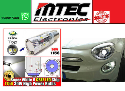 Pair LED Daytime Running Lights Fiat 500X BA15S CANBUS 12V 21W