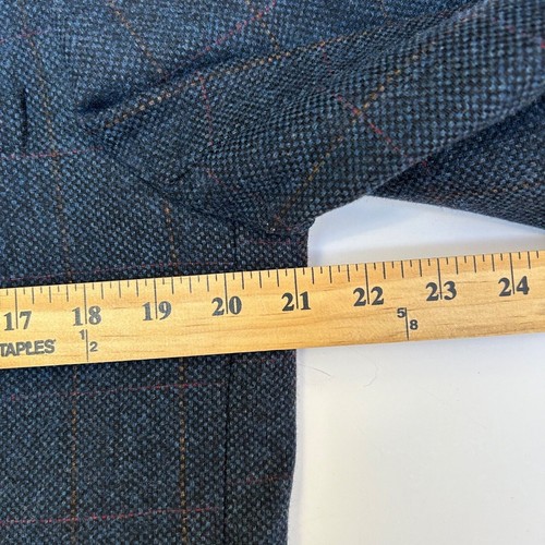 Tiger Of Sweden Blazer Jacket Men's Size 52 Navy Blue Check Plaid 100% Wool - Picture 7 of 12