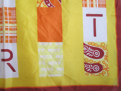 Foulard Carré Vintage Esprit - 100% Soie - 50x50 Cm - Rose - Très Bon état