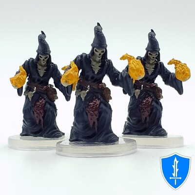 Skeletal Mage x3 - Fearsome Forces #13 Pathfinder Battles D&D Miniature