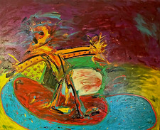 Bruno Donzelli SPAVENTAPASSERI Olio Su Tela Opera Unica Anno 1966