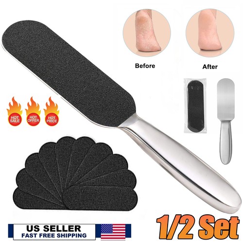 2× Stainless Steel Pedicure Foot File Callus Remover Foot Scrubber Feet Rasp USA - Picture 12 of 15