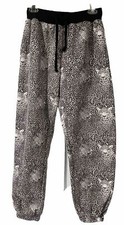 Brooklyn Standard Women Sweatpants Size M Black/White Animal Print Elastic Cuffs