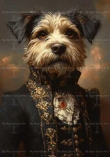 VICTORIAN DOG ART PRINT, Elegant Gothic Canine Wall Decor Animal Pet Poster F582