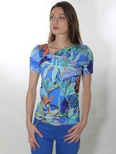-50% Top Shirt Dolcezza S = 38 blau bunt Kuns...