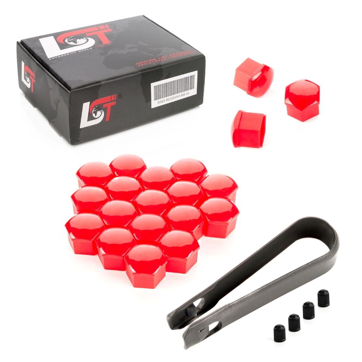 20X Wheel Nut Caps Red 17Mm For VW Lupo Passat
