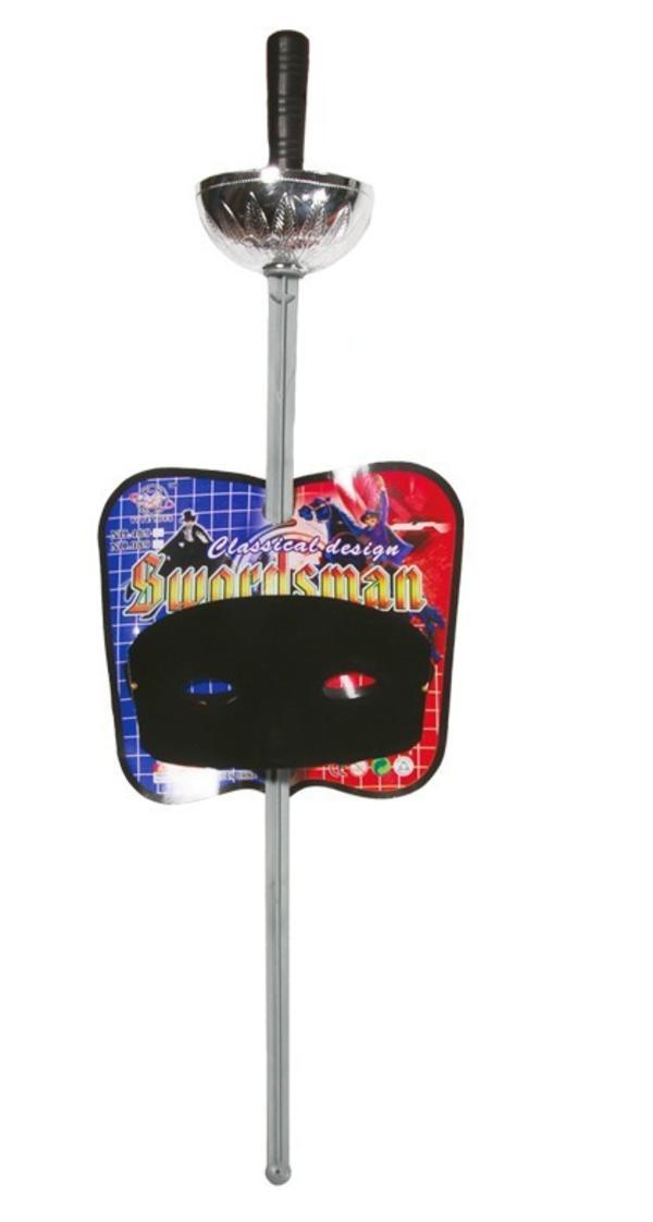 Lote 7 unidades antifaz y florete disfraz mosquetero zorro heroe enmascarado