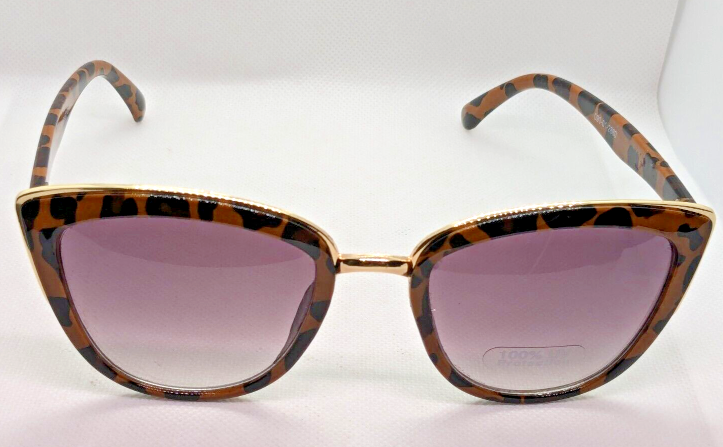 Guess Cat Eye Sunglasses Brown Tortoise Gold Detail Frame Purple Gradient Lens-image