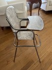 Vintage Chrome Doll High Chair w/Crackle Gray Formica & Vinyl by Ambassador Jr — photo 2
