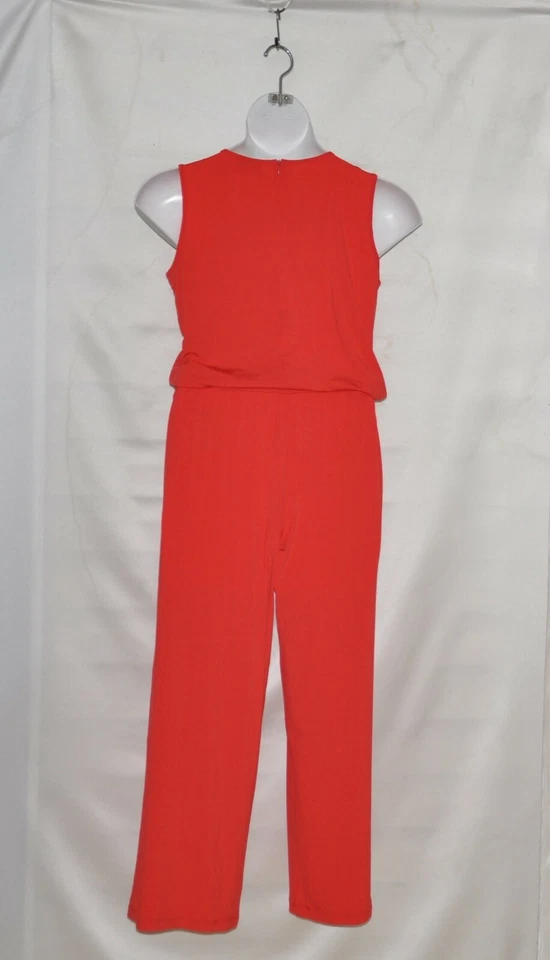 Mono sin mangas de jersey regular al tobillo Joan Rivers con volantes talla S rojo Foto 2 de 2