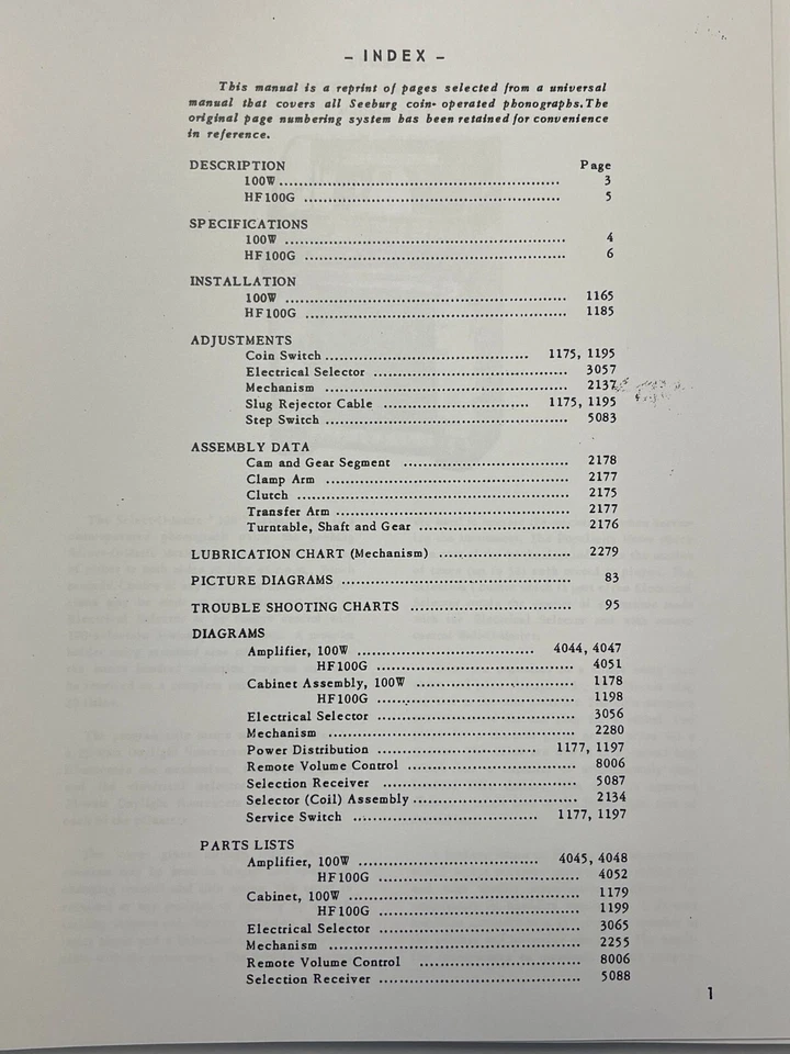 *NEW* Seeburg G & W Complete MASTER Service & Parts Manual! ENLARGED SCHEMATICS! - Image 2 of 4