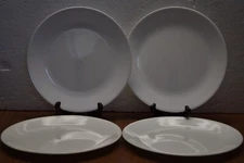 Set of 4 Vintage Corelle All White Old Style Dinner Plates 10 ¼”