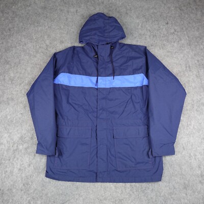 Vintage Eddie Bauer Jacket Mens XL Blue Made in USA Rain Coat