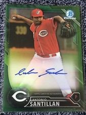 2016 Bowman Chrome Green Refractor Antonio Santillan Auto /99