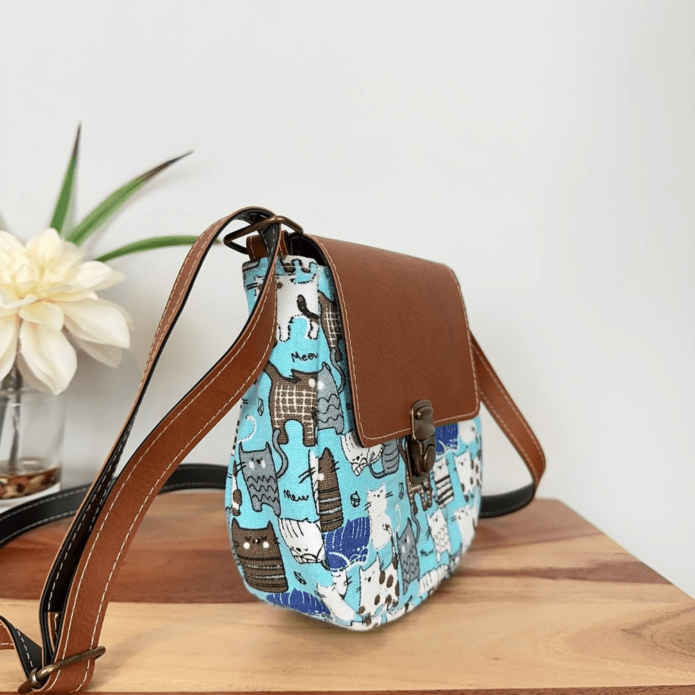 New Small Crossbody bag with cat prints | eBay