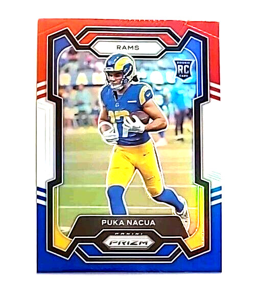 2023 Panini Prizm Red White Blue #357 Puka Nacua RC (RAMS) !!