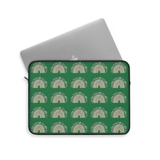 Faithful Rainbow Multi Laptop Sleeve in Dark Green