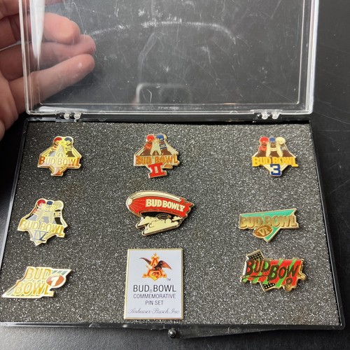 Bud Bowl Commemorative Pin Set of 8 Pins Collectible Football Budweiser - Picture 5 of 5