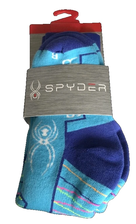 Spyder Ski Socks Women's Girl's Blue Size Small Shoe 4-6.5 Peak Performance - Image 4 of 4