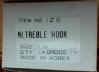 (36) Size #1/0 Nickel Plated  Treble  Fishing Hooks   NEW 2-126 n — photo 1