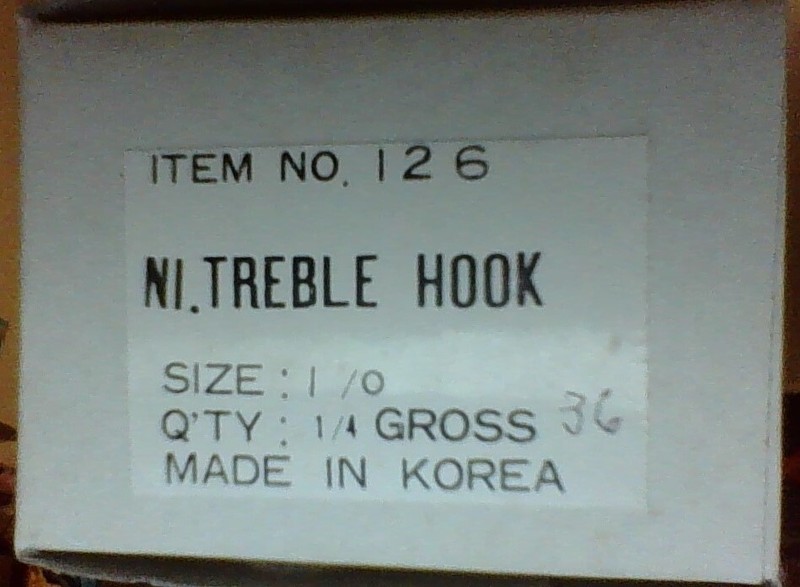 (36) Size #1/0 Nickel Plated  Treble  Fishing Hooks   NEW 2-126 n