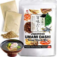 Stock de sopa en polvo Dashi Umami comida japonesa bonito copos algas setas 8 g × 15 paquetes