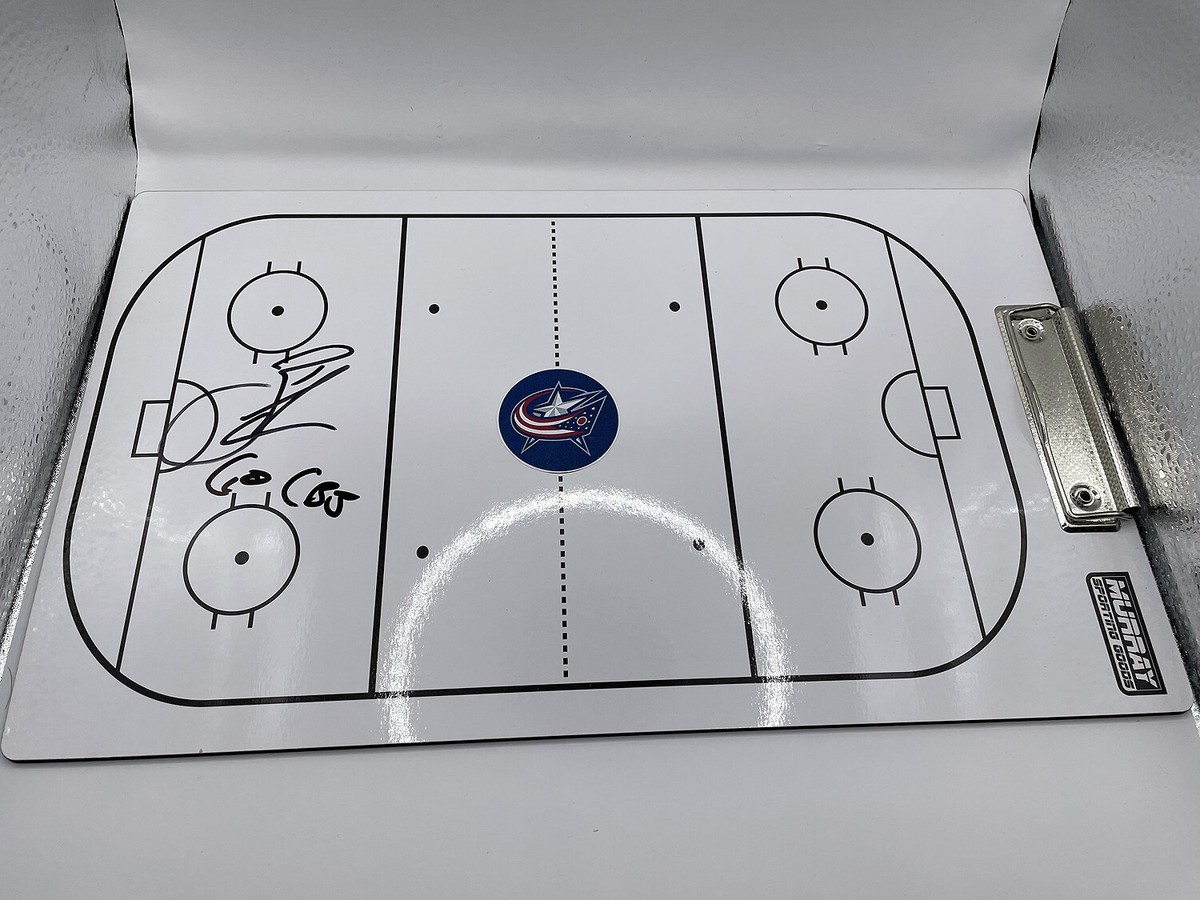 BRAD LARSEN Columbus Blue Jackets SIGNED Autographed Coach's Play Board w/  COA