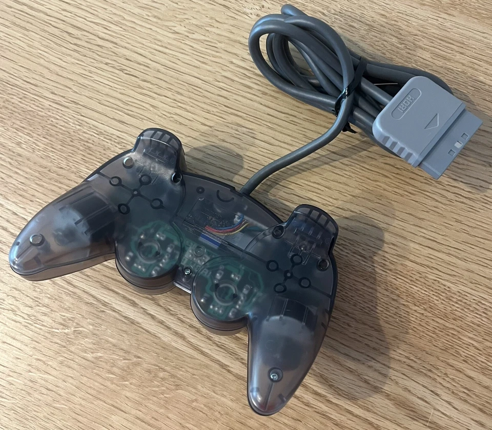 Hori Analog Sindou Pad Gamepad Controller Clear Black PS1 PSone Japan Tested - Image 4 of 4