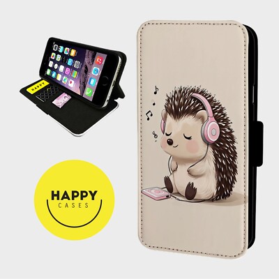 SÜSSE KLEINE IGEL MUSIK - Kunstleder Klapp Handy Hülle Cover - iPhone/Samsung