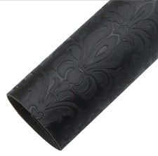 Black FAUX LEATHER SHEET 8 X 12" WHOLESALE EMBOSSED Floral 1237155