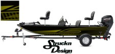 Pontoon Wrap Yellow Lines Fishing Abstract Graphic Bass Boat Decal Vinyl USA