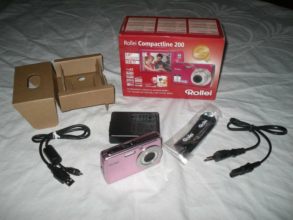 Rollei Compactline 200 Pink, 12 MPIX Digitalkamera, 4GB SDHC, 2 Jahre Garantie