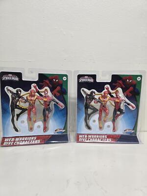 Lot of 2 Swimways Marvel Spider-Man Web Warriors Dive Characters