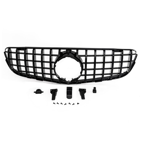 FRONT GRILLE PANAMERICANA GT STYLE FOR 15-19 MERCEDES GLC X253 C253 GLOSS BLACK - Bild 6 von 13