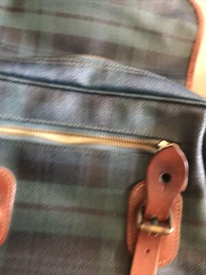 POLO Ralph Lauren Rare Vintage Plaid Blackwatch Leather Messenger