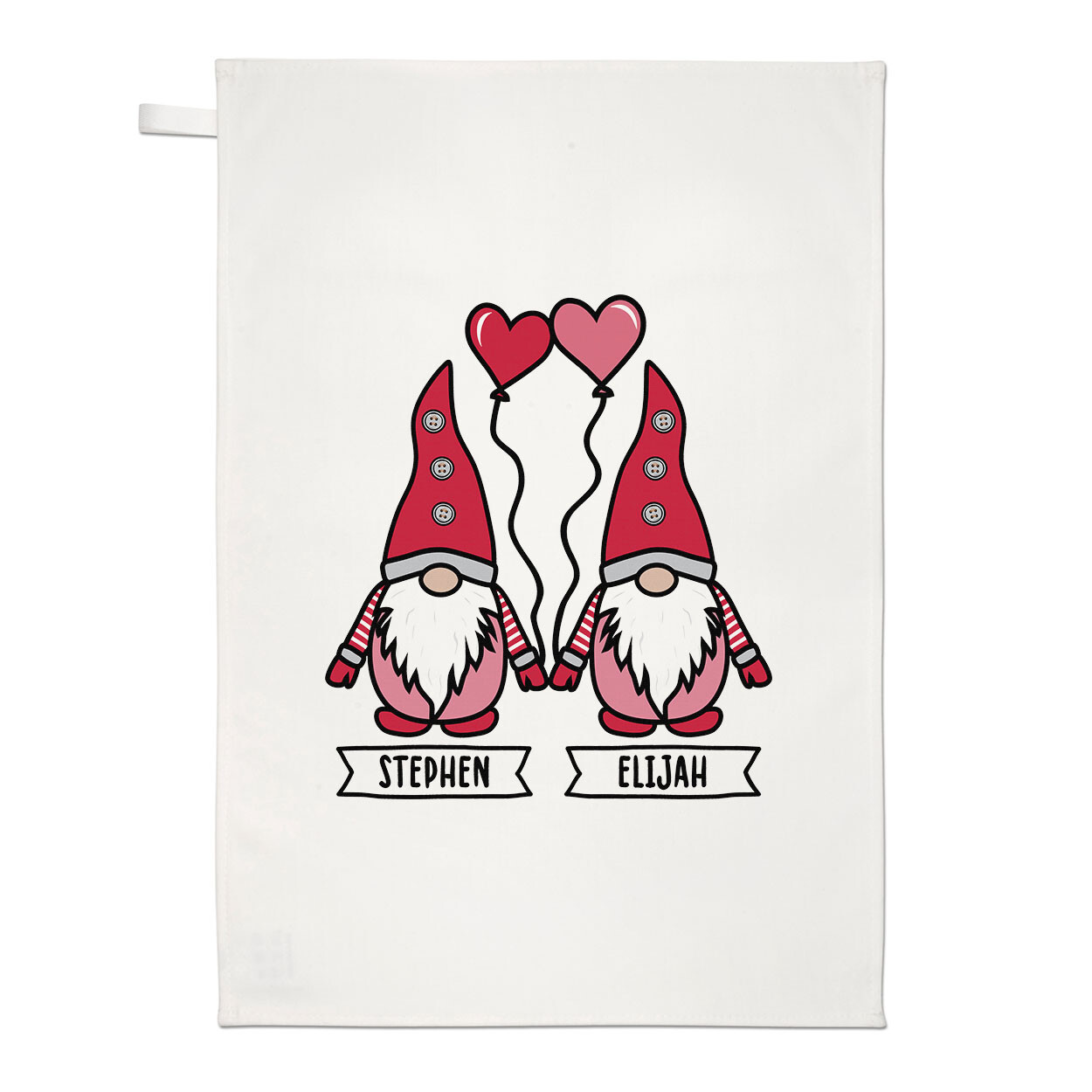Personalised Gonk Gnome Men Valentine's Tea Towel Christmas Cute