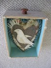 One of Kind Shadow Box Art from Stacey Bear - Paper Bird Silver Glitter Heart — photo 3