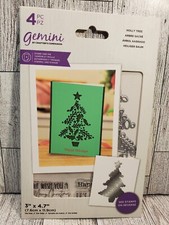 Crafters Companion Christmas Abstract Shape Holly Tree 4pc Stamp And Die Set New