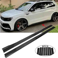 For VW Tiguan 86.6'' Car Side Skirt Extension Rocker Splitter Lip Glossy Black