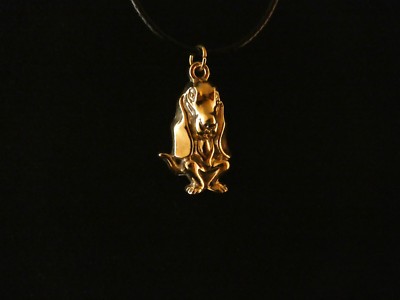 Cocker Spaniel  Anhänger mit Kette 24 Karat Vergoldet Dog Halskett Hund Gold