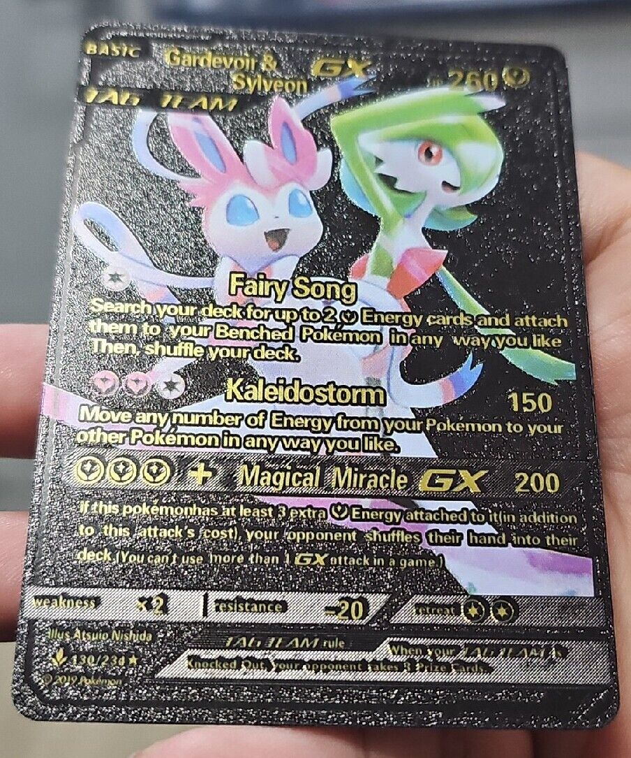 Gardevoir & Sylveon GX - Tag Team - Gold Foil Pokemon Card Fan Art