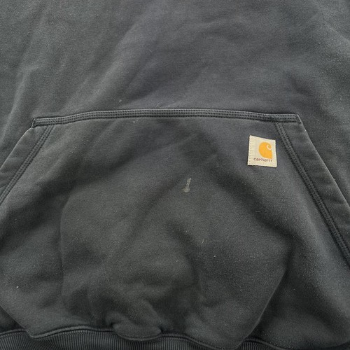 Carhartt Rain Defender Pullover Hoodie Mens M Loose Fit Blue Faded Stained LS - Picture 4 of 11