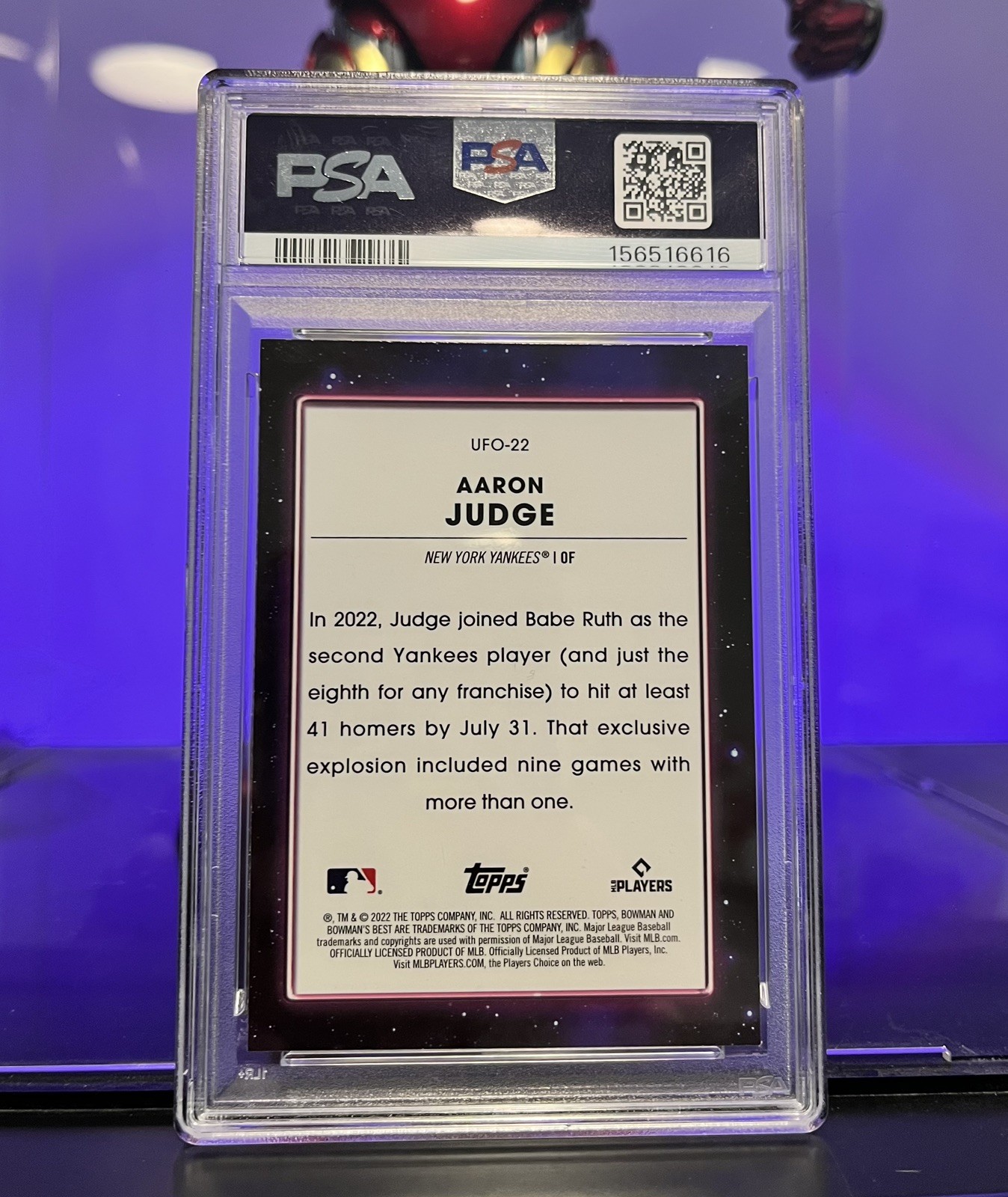 2022 Bowman's Best Aaron Judge UFO Insert New York Yankees PSA 9 view 3