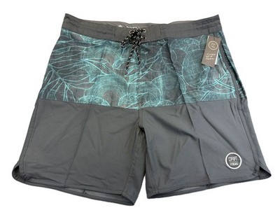 Drift the 7 Seas Rincon Surf Board Shorts Waves and Leaves Turquoise Men's 38